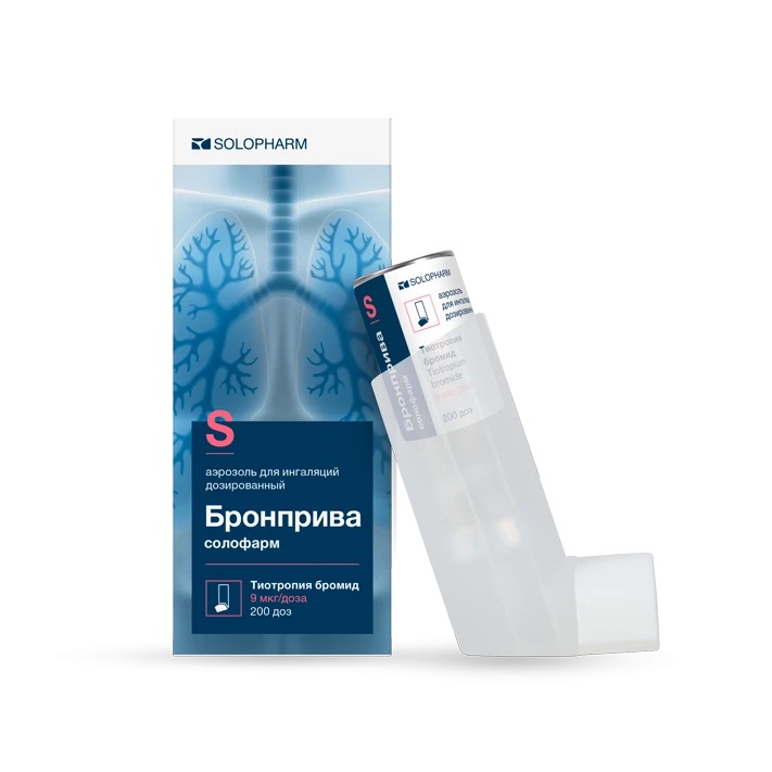 Бронприва Солофарм, 9 мкг/доза, аэрозоль для ингаляций дозированный, 200 доз, 1 шт. фото