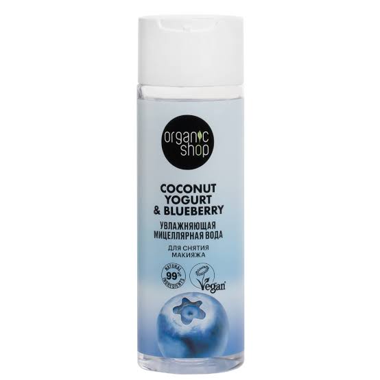 Organic Shop coconut yogurt & blueberry мицеллярная вода увлажняющая, вода мицеллярная, 200 мл, 1 шт. фото