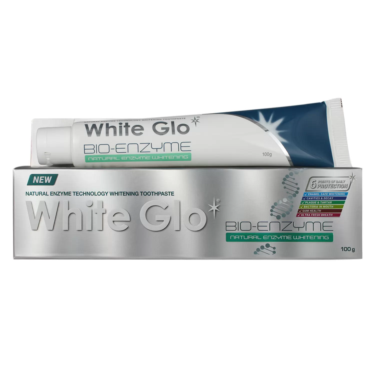 White Glo Bio-Enzyme Зубная паста отбеливающая с био-энзимами, паста зубная, 100 г, 1 шт. фото