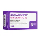 Валсарепин, 50 мг (25.7 мг + 24.3 мг), таблетки, покрытые пленочной оболочкой, 28 шт. фото