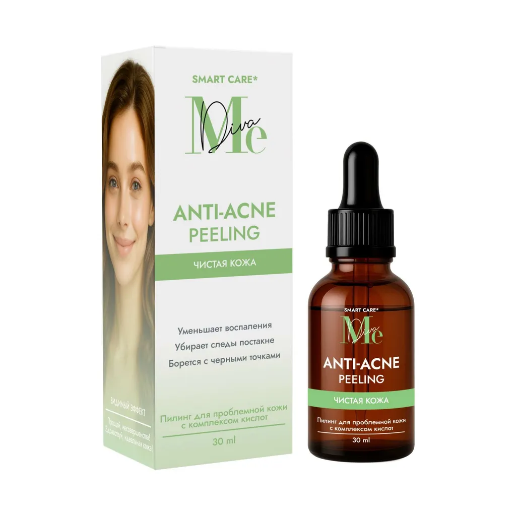 Mediva пилинг для проблемной кожи с комплексом кислот, пилинг для лица, 30 мл, 1 шт. фото