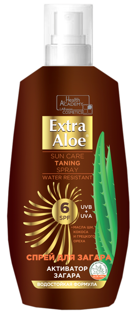 Extra Aloe Спрей для легкого загара SPF 6, спрей, 150 мл, 1 шт, активатор загара фото