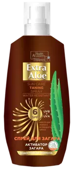 Extra Aloe Спрей для легкого загара SPF 6, спрей, 150 мл, 1 шт, активатор загара фото 