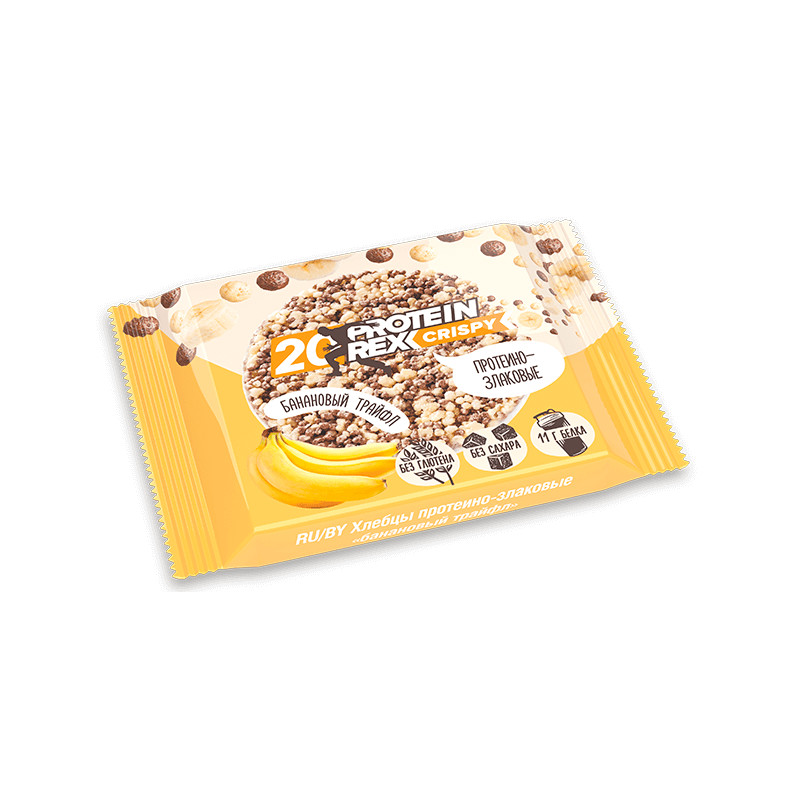 ProteinRex Хлебцы протеино-злаковые, 55 г, 1 шт, банановый  трайфл фото