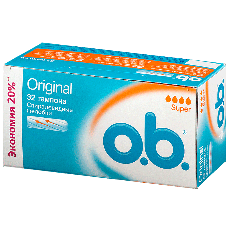 O.b. original super, тампоны женские гигиенические, 32 шт. фото