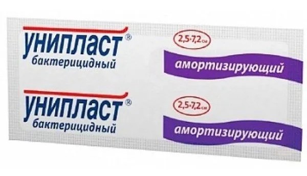 Унипласт Лейкопластырь бактерицидный амортизирующий, 2.5 см х 7.2 см, 1 шт. фото