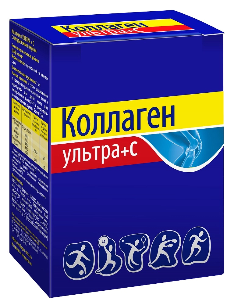 Коллаген Ультра + С, порошок, 8 г, 7 шт, без вкуса фото