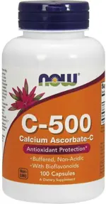 NOW Витамин C, 500 мг, капсулы, 100 шт. фото 