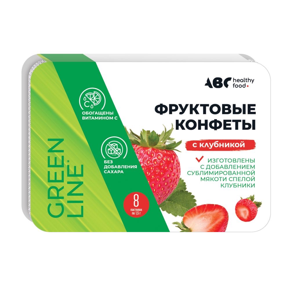 ABC Хэлси Фуд фруктовые конфеты, конфеты жевательные, 12 г, 1 шт, клубника фото