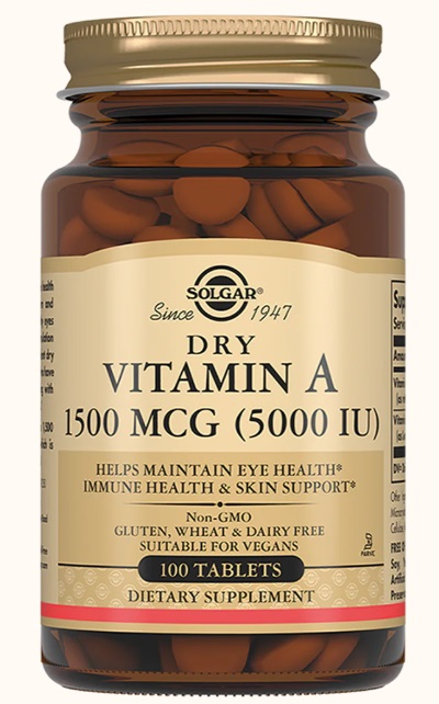 Solgar Сухой витамин A, 1500 мкг, таблетки, 100 шт. фото