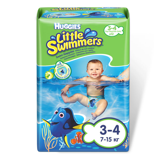 Huggies Подгузники-трусики для плавания, р. 3-4, 12 шт, 7-15 кг фото