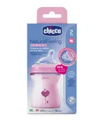 Chicco Natural Feeling Бутылочка с силиконовой соской, 250 мл, 1 шт, розового цвета фото