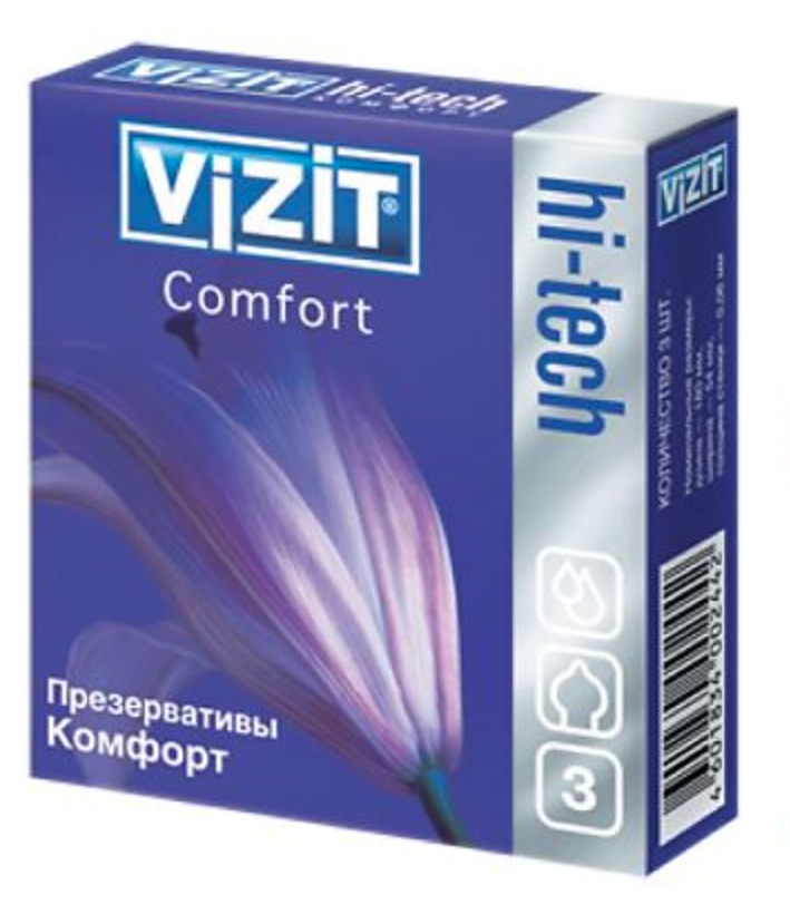 Презервативы Vizit Hi-Tech Comfort, презерватив, 3 шт. фото