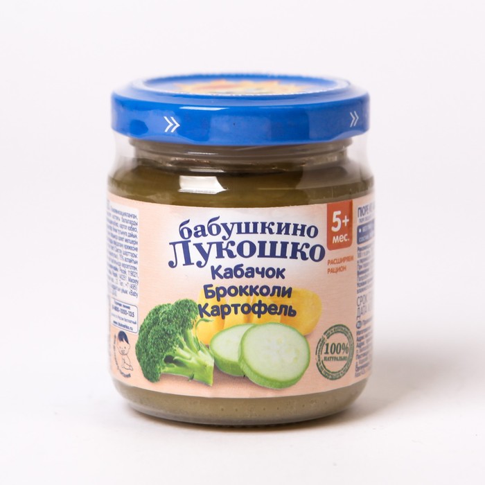 Бабушкино Лукошко детское пюре, пюре, 100 г, 1 шт, кабачок + брокколи + картофель фото
