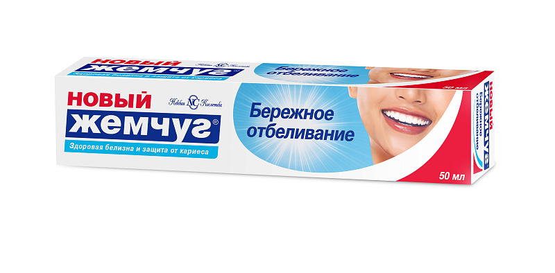 Новый Жемчуг Зубная паста Бережное отбеливание, зубная паста, 50 мл, 1 шт. фото
