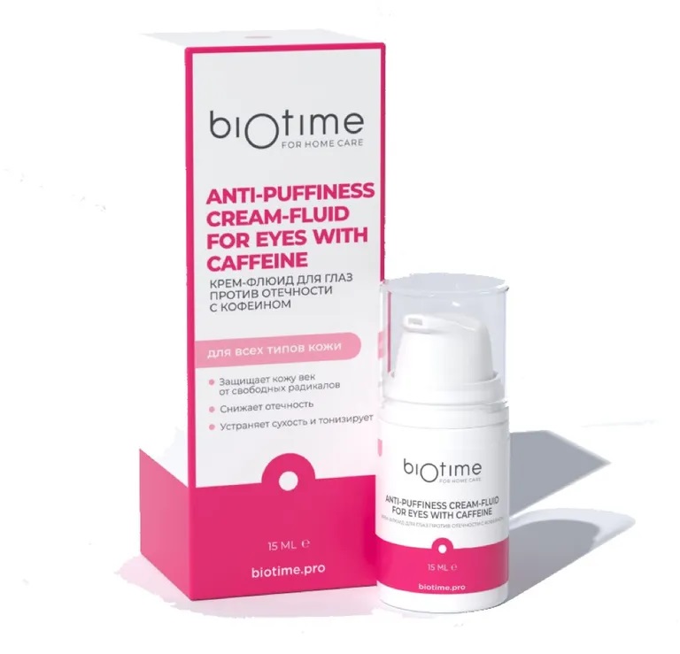 BioTime Крем-флюид для глаз против отёчности с кофеином, крем для лица, 15 мл, 1 шт. фото