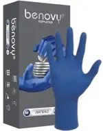 Benovy Latex High risk Перчатки латексные одноразовые нестерильные особо прочные, Medium M (7-8), перчатки, пара, 25 шт, синего цвета фото