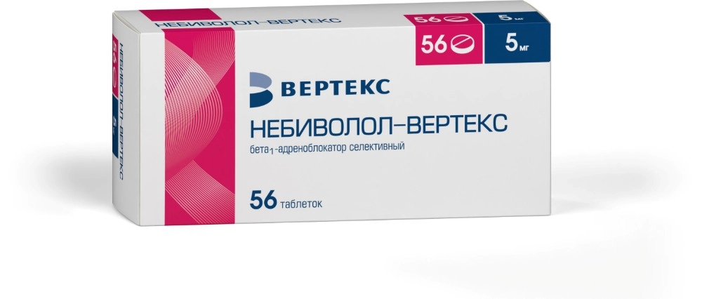 Небиволол-Вертекс, 5 мг, таблетки, 56 шт. фото
