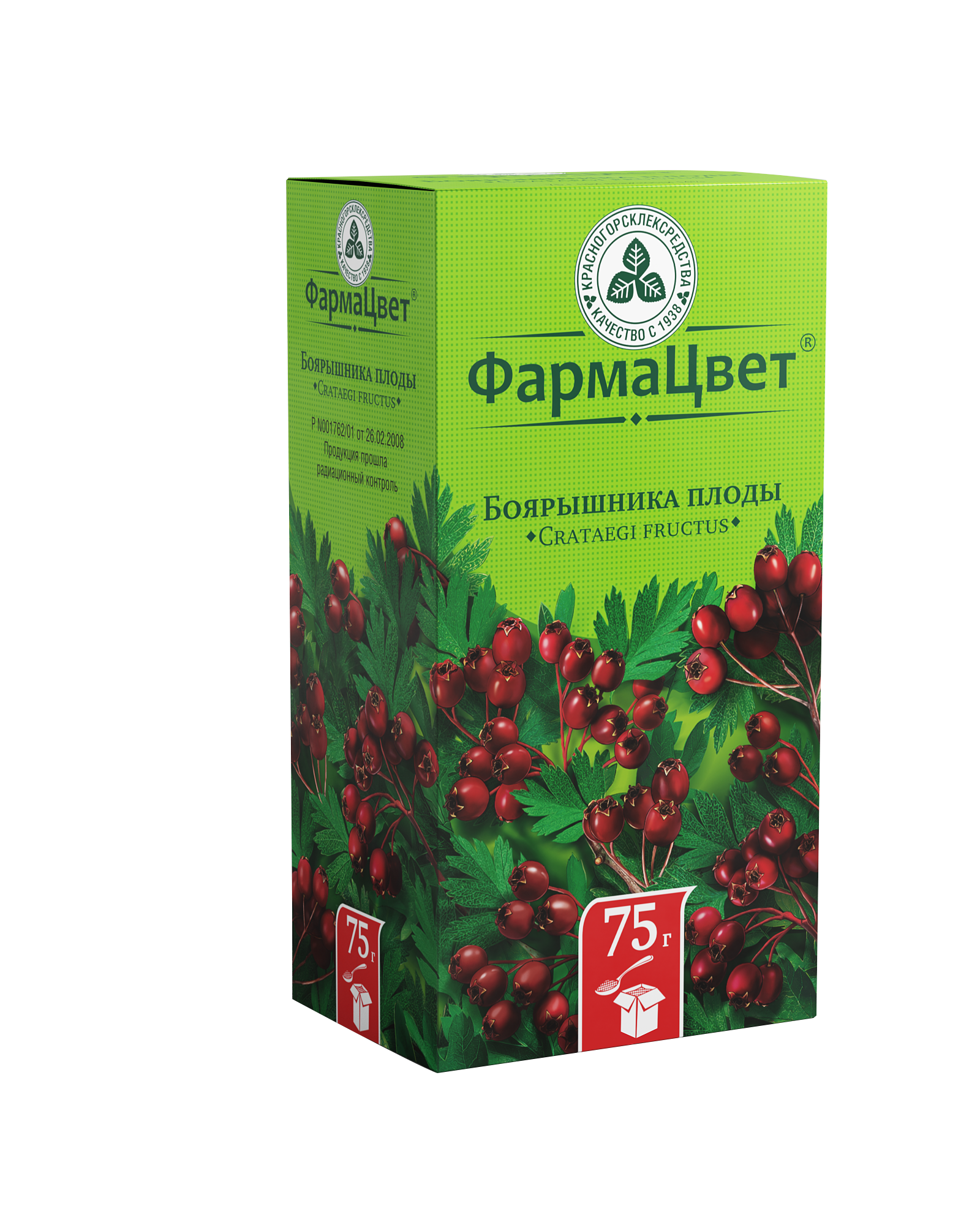 Боярышника плоды, сырье растительное цельное, 75 г, 1 шт. фото