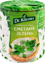 Доктор Кернер Хлебцы рисовые, хлебцы, 80 г, 1 шт, сметана + зелень фото 