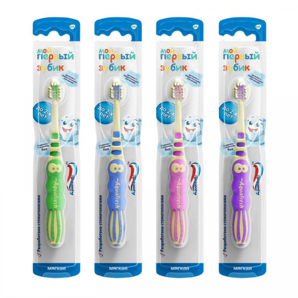 Aquafresh Мой первый зубик зубная щетка 0-2 лет, щетка зубная, 1 шт, мягкая фото