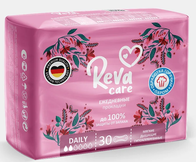 Reva Care Daily Прокладки ежедневные, прокладки ежедневные, 30 шт, без аромата фото