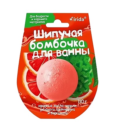 Mirida шипучая бомбочка для ванны для бодрости и хорошего настроения, соль для ванн, 110 г, 1 шт. фото