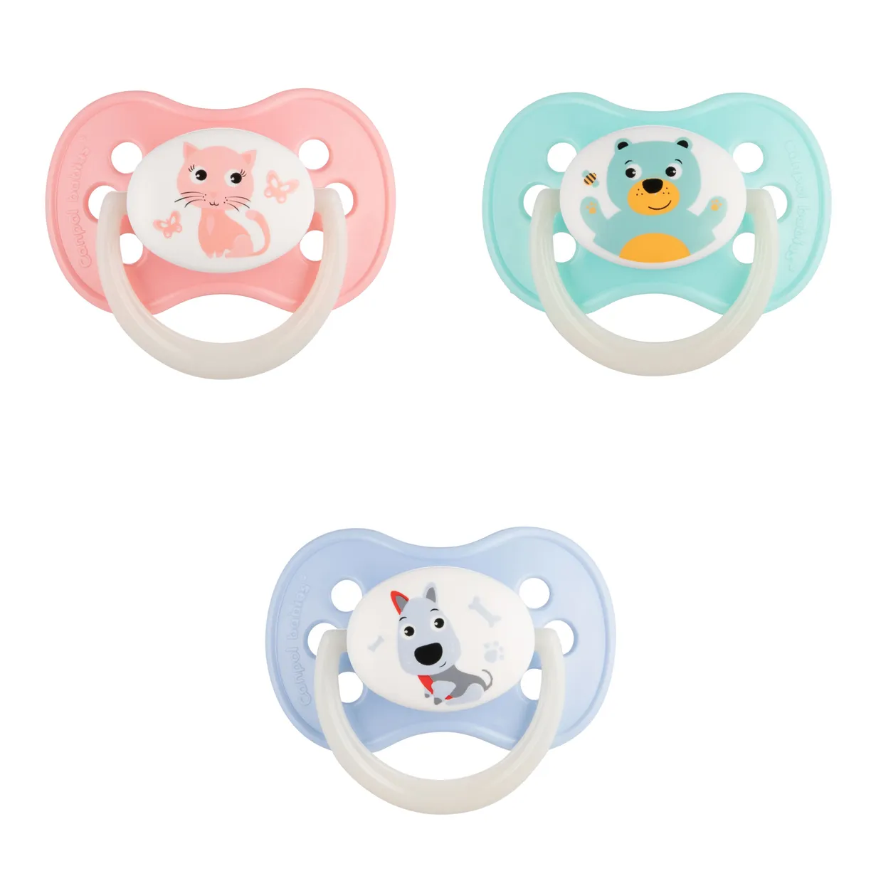 Canpol Animals пустышка латексная круглая, 1 шт, цвет в ассортименте, 0-6 мес, арт. 22/595 фото