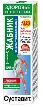 Суставит Жабник полевой, хондроитин и глюкозамин, гель-бальзам для тела, 125 мл, 1 шт. фото