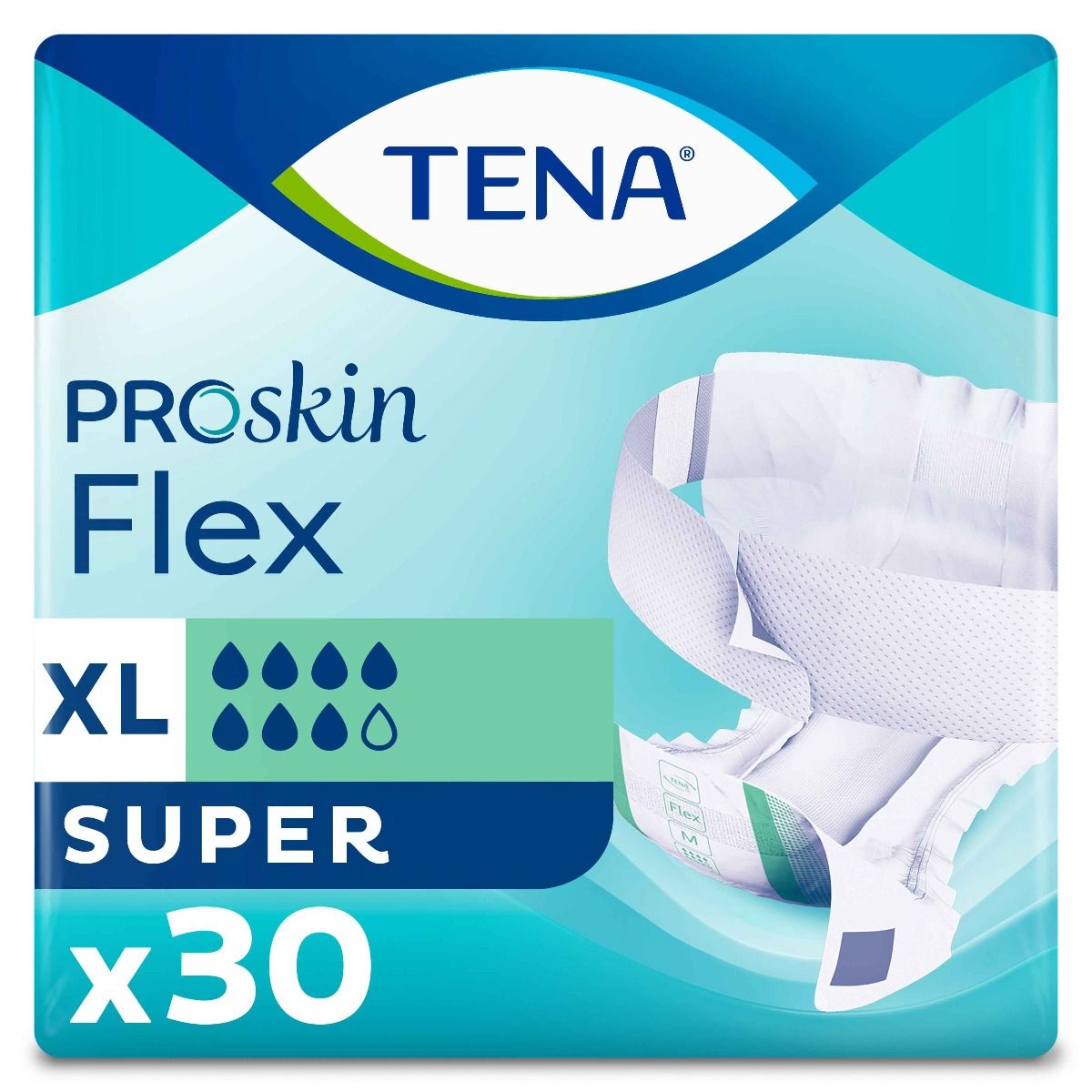 Tena Flex Super Подгузники для взрослых, Extra Large XL (4), 30 шт, 105-153 см фото