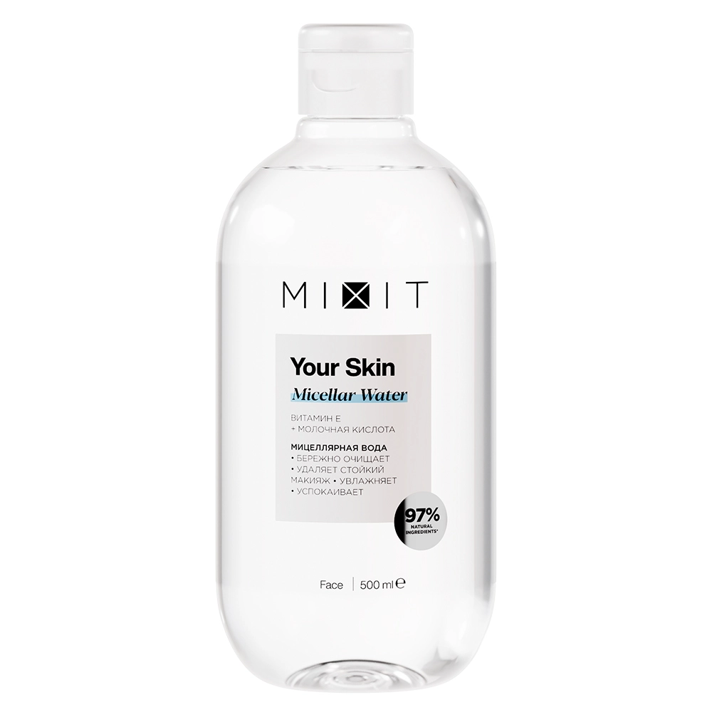 Mixit your skin Мицеллярная вода с витамином E, мицеллярная вода, 500 мл, 1 шт. фото
