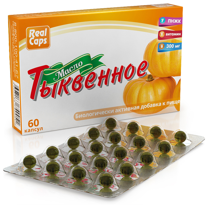 RealCaps Тыквенное масло, 300 мг, капсулы, 60 шт. фото