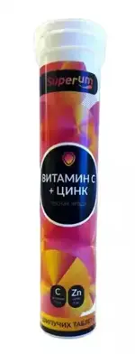 Superum Витамин С + Цинк, таблетки шипучие, 20 шт. фото