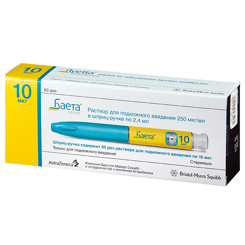 Баета, 250 мкг/мл, раствор для подкожного введения, 2.4 мл, 1 шт, 10мкг фото
