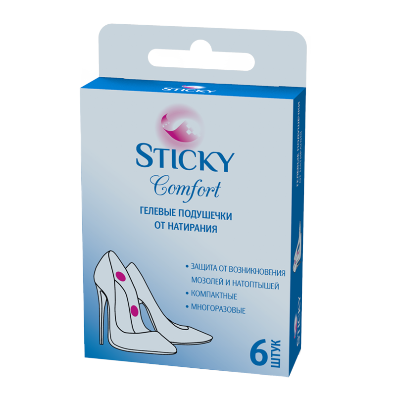 Sticky Комфорт подушечки гелевые от натирания, 6 шт. фото
