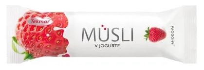Текмар Мюсли в йогурте, батончик, 30 г, 1 шт, клубника фото