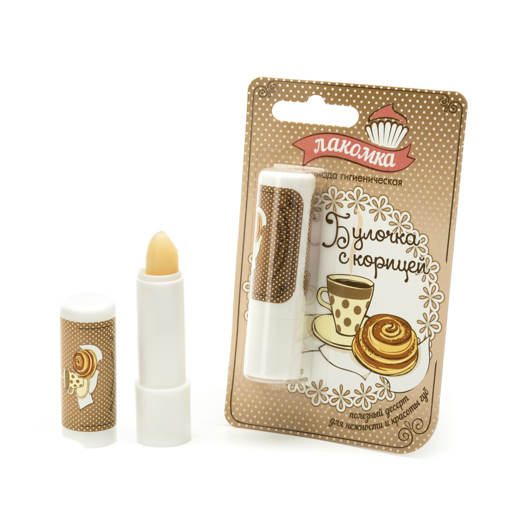 Лакомка Помада гигиеническая детская, помада, 2.8 г, 1 шт, булочка с корицей фото