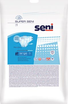 Seni Super Plus Подгузники для взрослых, Large L (3), 1 шт, 100-150 см фото
