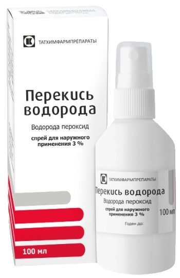 Перекись водорода, 3%, спрей для местного и наружного применения, 100 мл, 1 шт. фото
