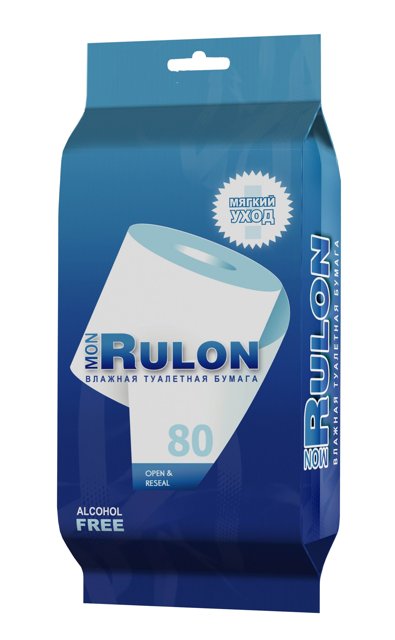 Бумага туалетная влажная MON RULON, 80 шт. фото