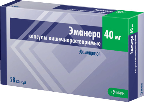 Эманера, 40 мг, капсулы кишечнорастворимые, 28 шт. фото