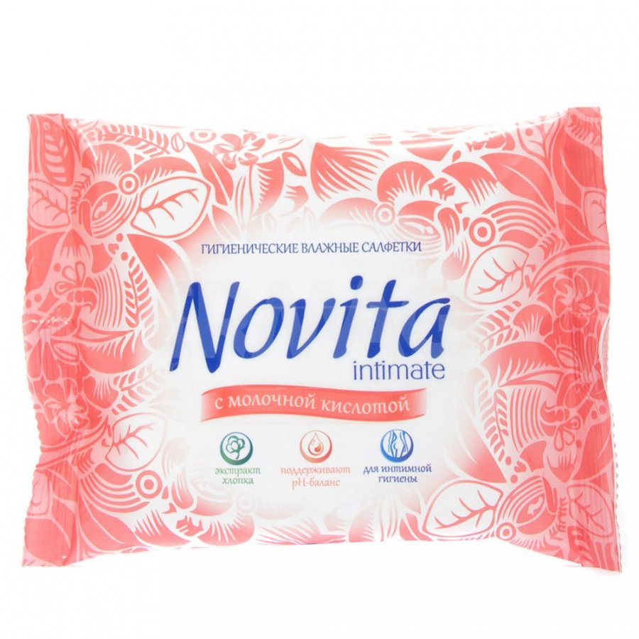 Салфетки влажные для интимной гигиены «Novita intimate», салфетки гигиенические, 15 шт. фото