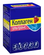 Коллаген Ультра + С, порошок, 8 г, 7 шт, клубника фото 