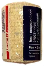 Lauma Бинт эластичный медицинский, 8 см х 2 м, 1 шт, средней растяжимости фото