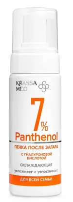 Krassa med Пантенол пенка после загара охлаждающая, 7%, пена, 150 мл, 1 шт, с гиалуроновой кислотой фото