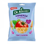 Доктор Кернер Чипсы цельнозерновые кукурузно-рисовые, хлебцы, 50 г, 1 шт, томат базилик фото
