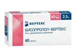Бисопролол-Вертекс, 2.5 мг, таблетки, покрытые пленочной оболочкой, 60 шт. фото