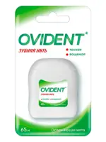 Ovident Зубная нить вощеная тонкая, 65 м, нить зубная, 1 шт, мята фото