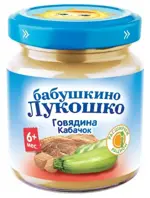 Бабушкино Лукошко Пюре, пюре, 100 г, 1 шт, говядина + кабачок фото