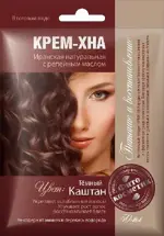 FitoКосметик Крем-хна Иранская натуральная с репейным маслом, маска для волос, 50 мл, 1 шт, темный каштан фото